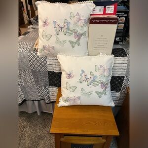 Throw pillows with butterflies
